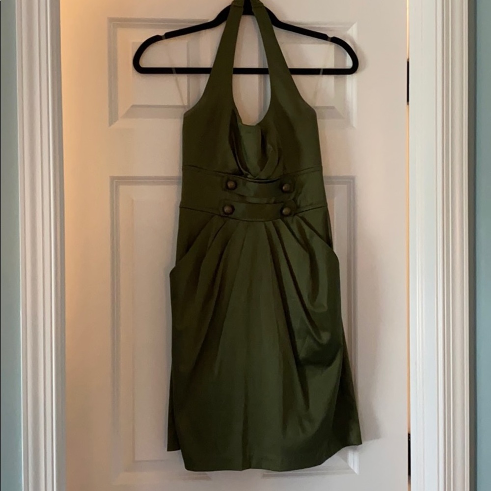 Forest Green Halter Dress